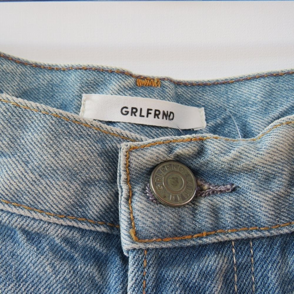 GRLFRND Shorts Women's 28 Blue The Adrianna Boho Distressed Jean Blue Shorts - Picture 5 of 16